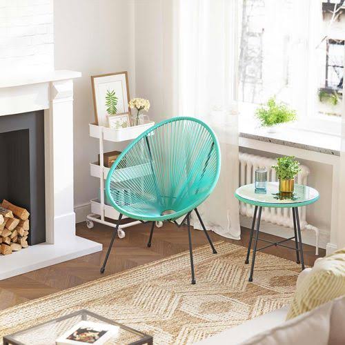 Aqua Green 3-Piece Outdoor Acapulco Chair U331385