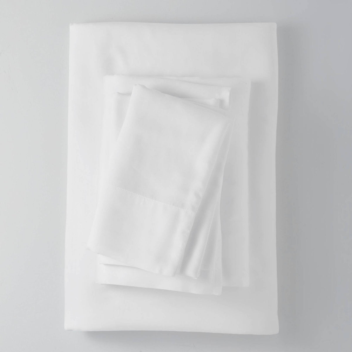California King 400 Thread Count Washed Lyocell Solid Sheet Set White Y2831
