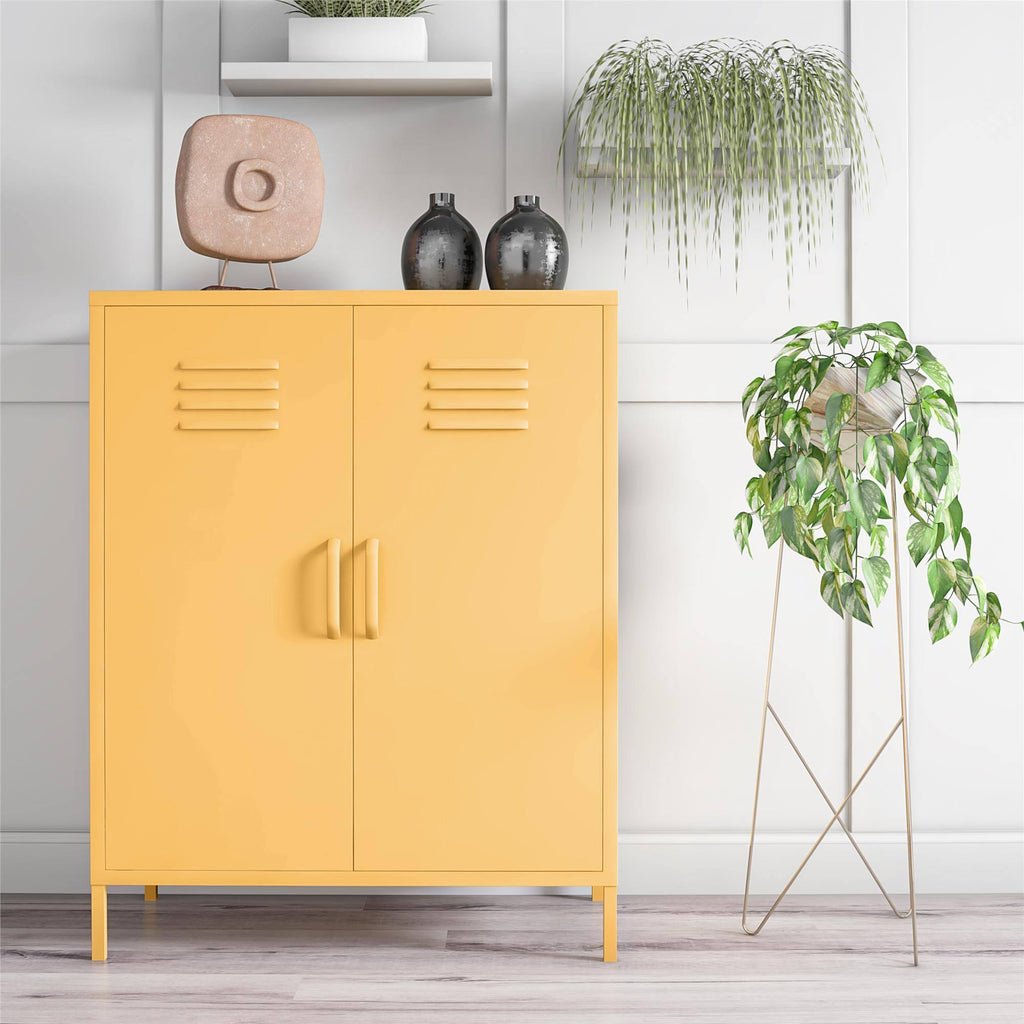 Yellow 2 Door Metal Storage Cabinet A6314