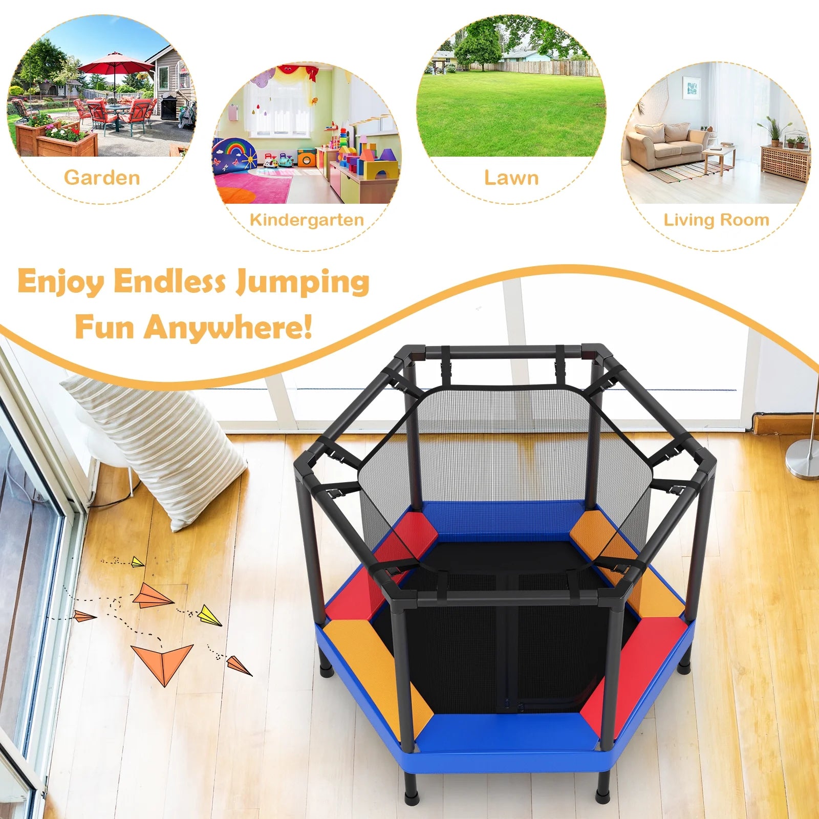 48’’ Hexagonal Shape Toddler Trampoline H5747