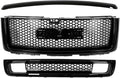 Mesh Glossy Black Front Hood Molding Trim and Grille J959159
