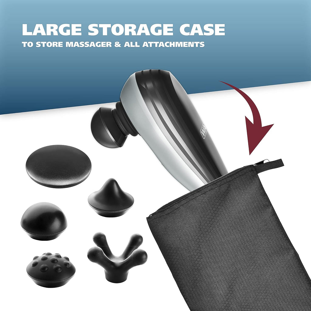 Percussion Handheld Massager with 5 Attachment Heads and Storage Case B624254