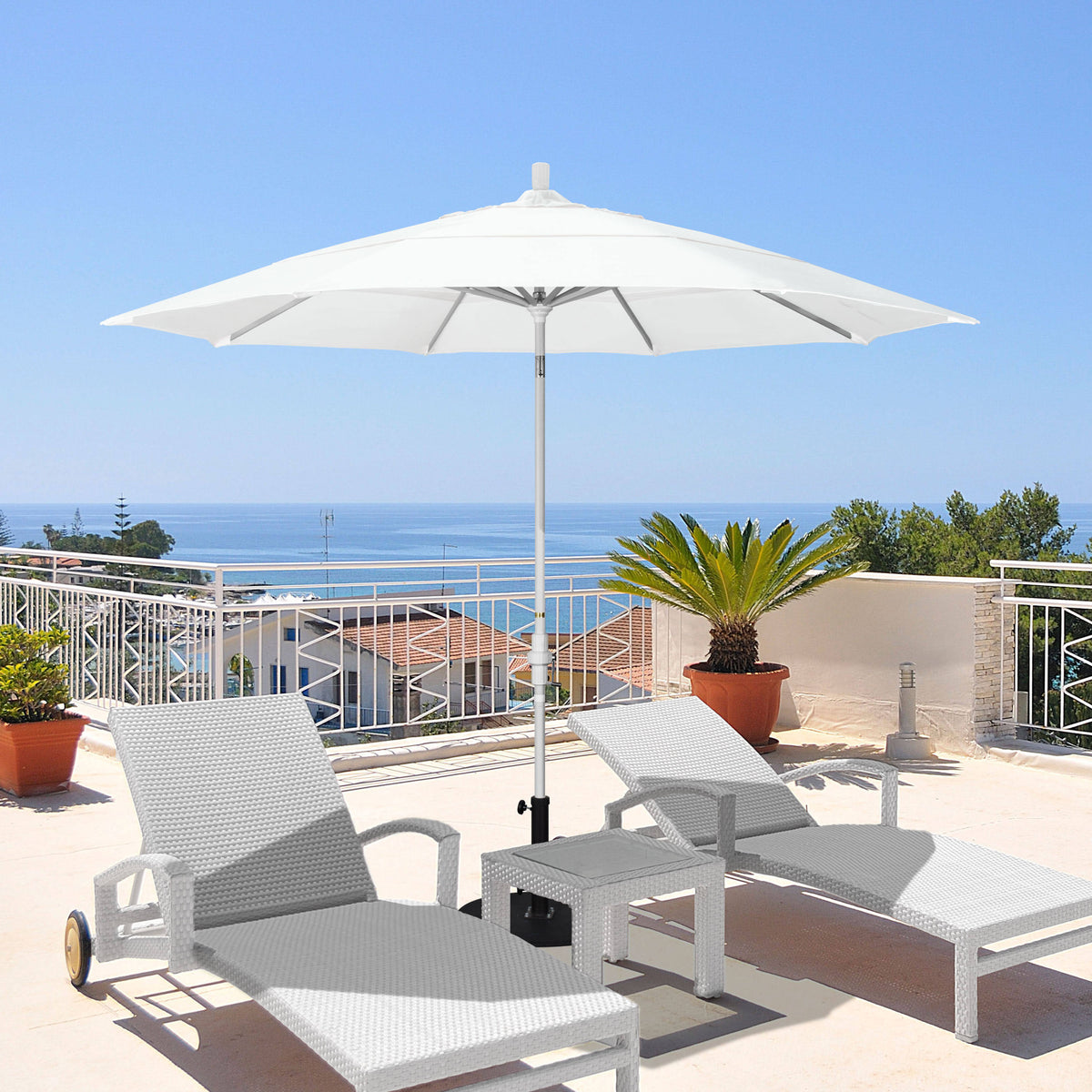 11 ft. Aluminum Double Vent Tilt Market Umbrella I8500