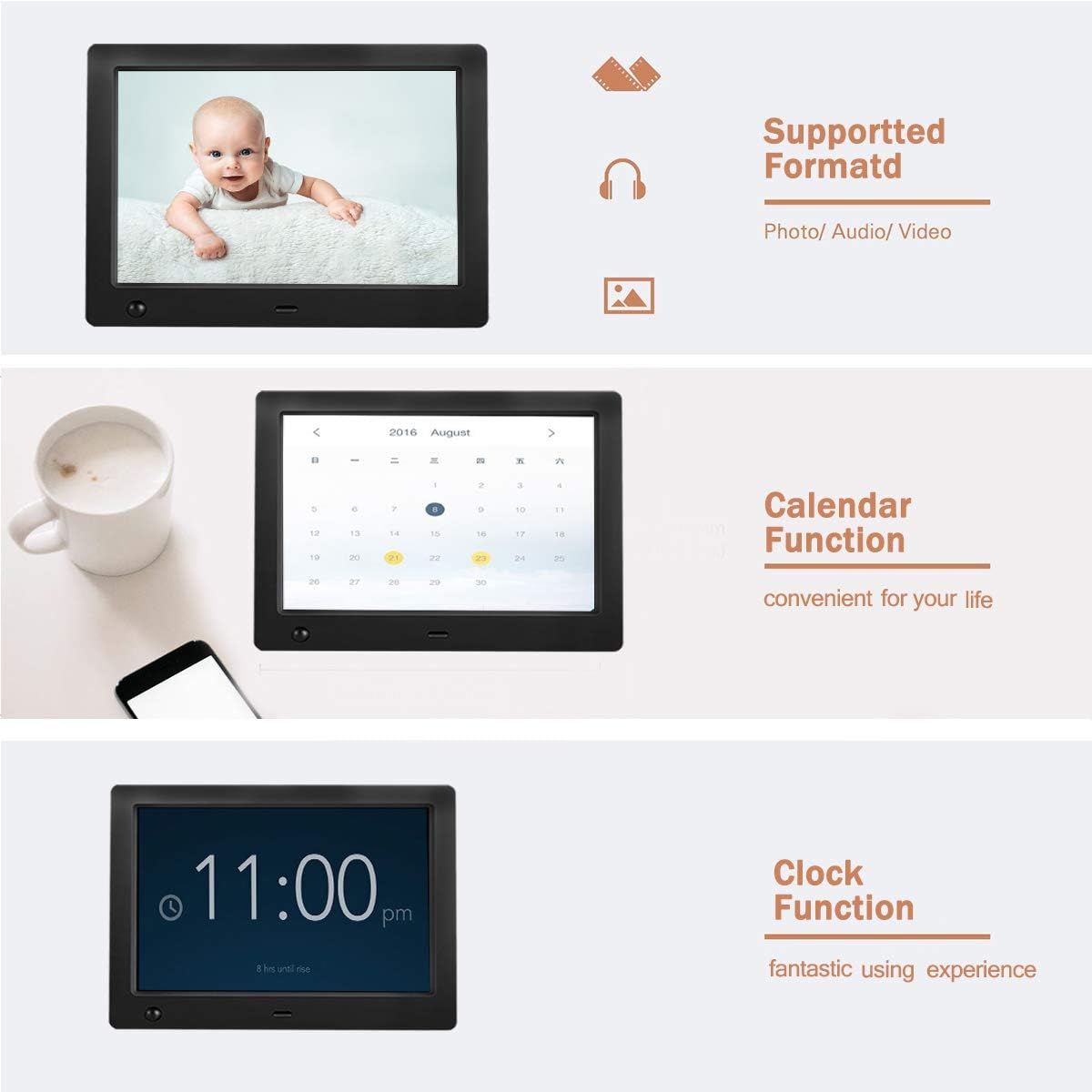 Digital Photo Frame 8 inch with Motion Sensor L108