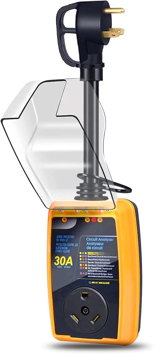 30 Amp RV Surge Protector with Waterproof Cover F8482