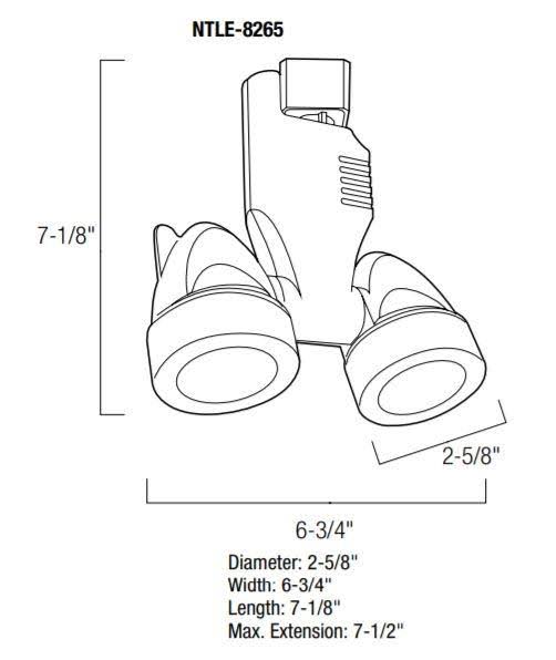One Light Dual Track Head Black Fixture E527488