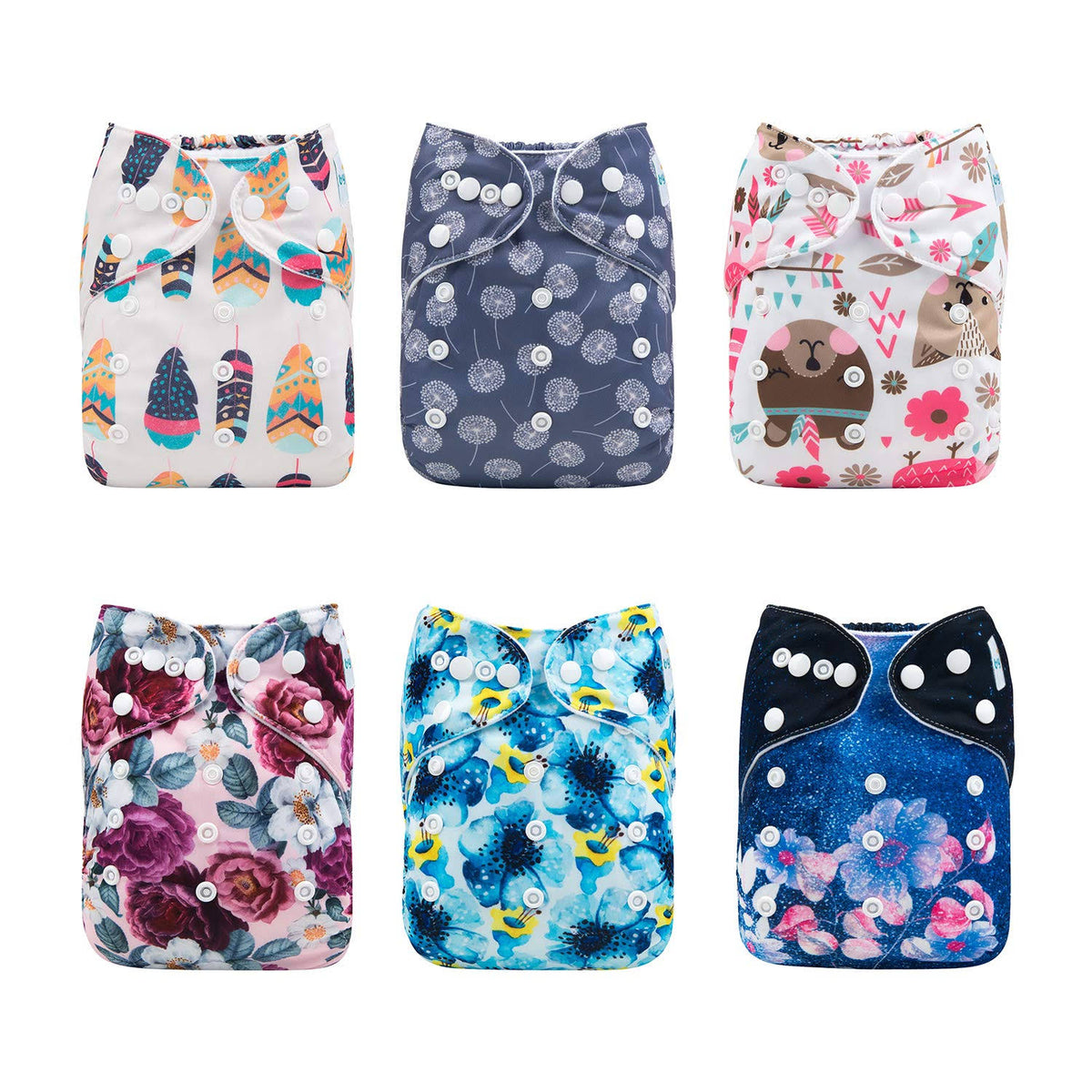 6pcs Reusable Washable Pocket Cloth Diapers S41278