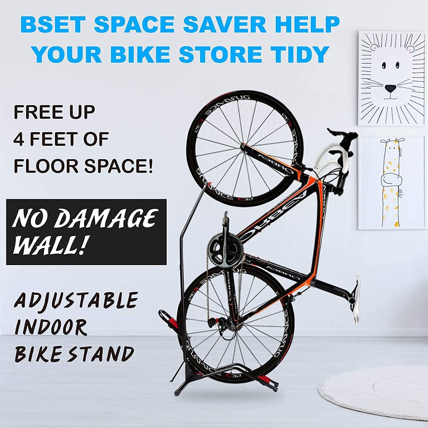 Vertical Bike Stand Floor Rack for Indoor Bike Storage, Fits 20''-27'' Bike V44574