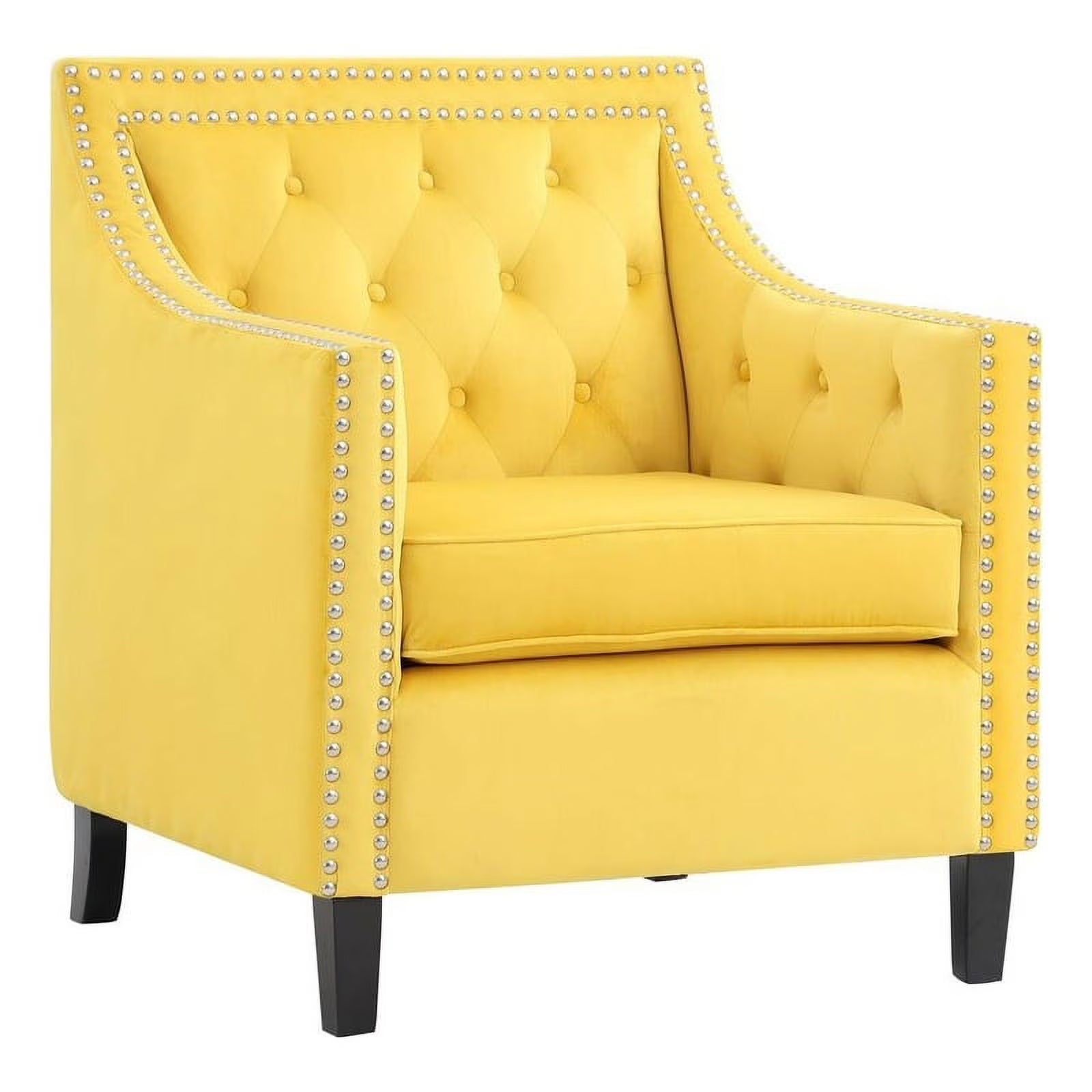 Yellow Velvet Accent Chair C414