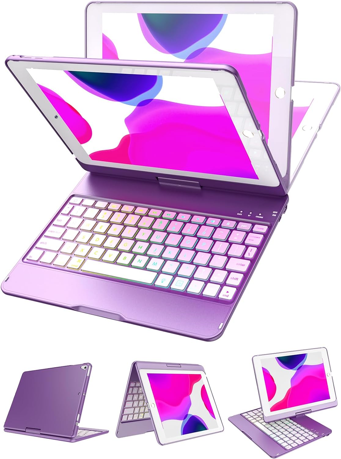 Backlit Keyboard Case for iPad 6th Gen 2018, iPad 5th Gen 2017, iPad Pro 9.7, iPad Air 2, iPad Air 1 Q1748