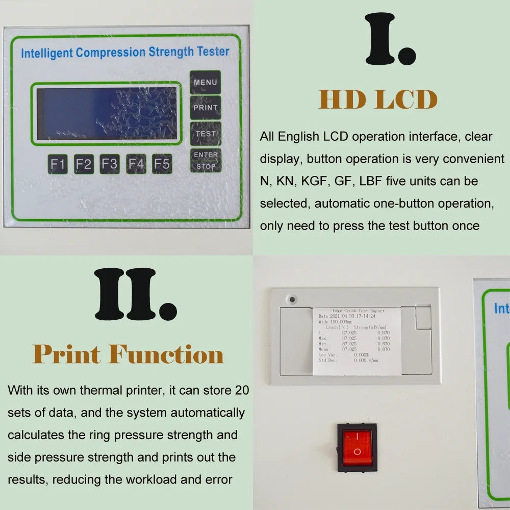 Paper Core Compression Strength Tester Flat Crush Strength Tester T929173