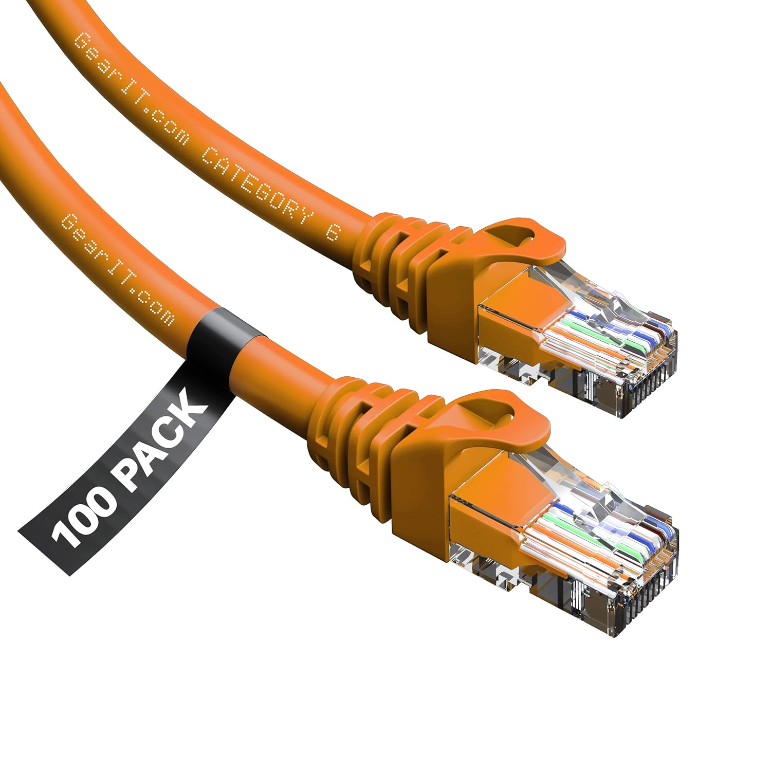 Cat6 Ethernet Cable 1 ft (100-Pack) Orange I850