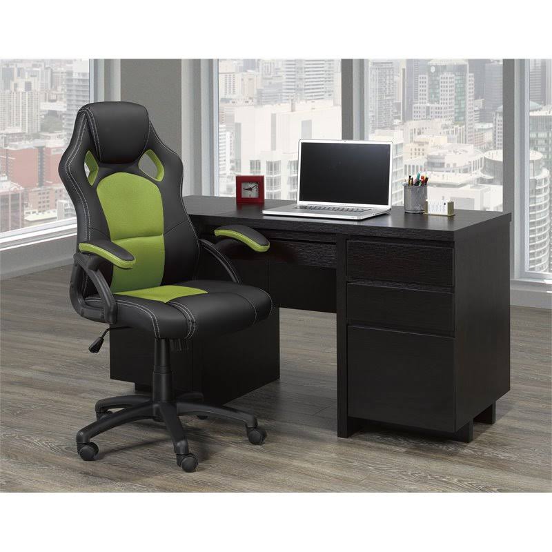 Ergonomic High-Back Executive Office Chair in Black Green M2620