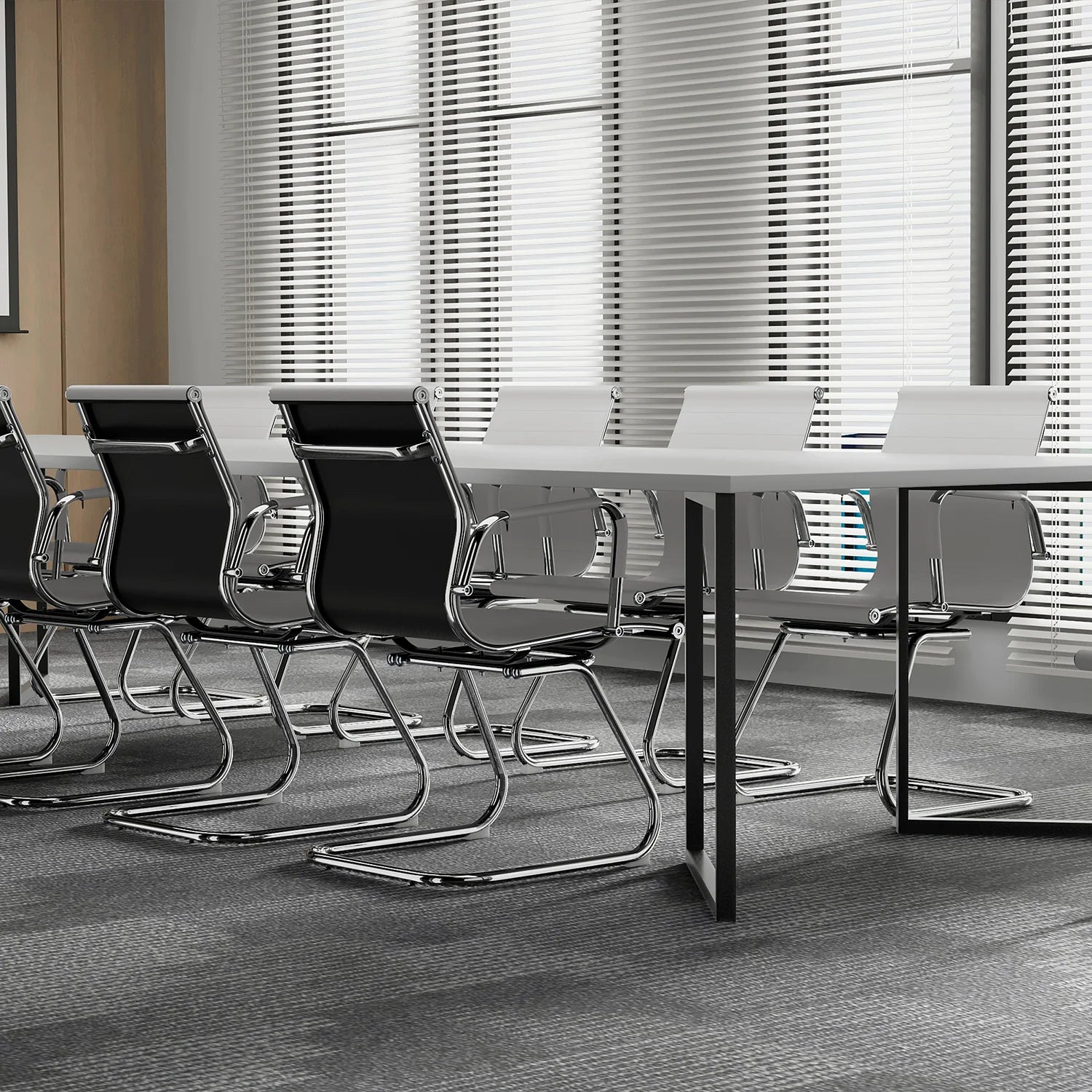 White PU Leather Mid Back Office Chair A54729
