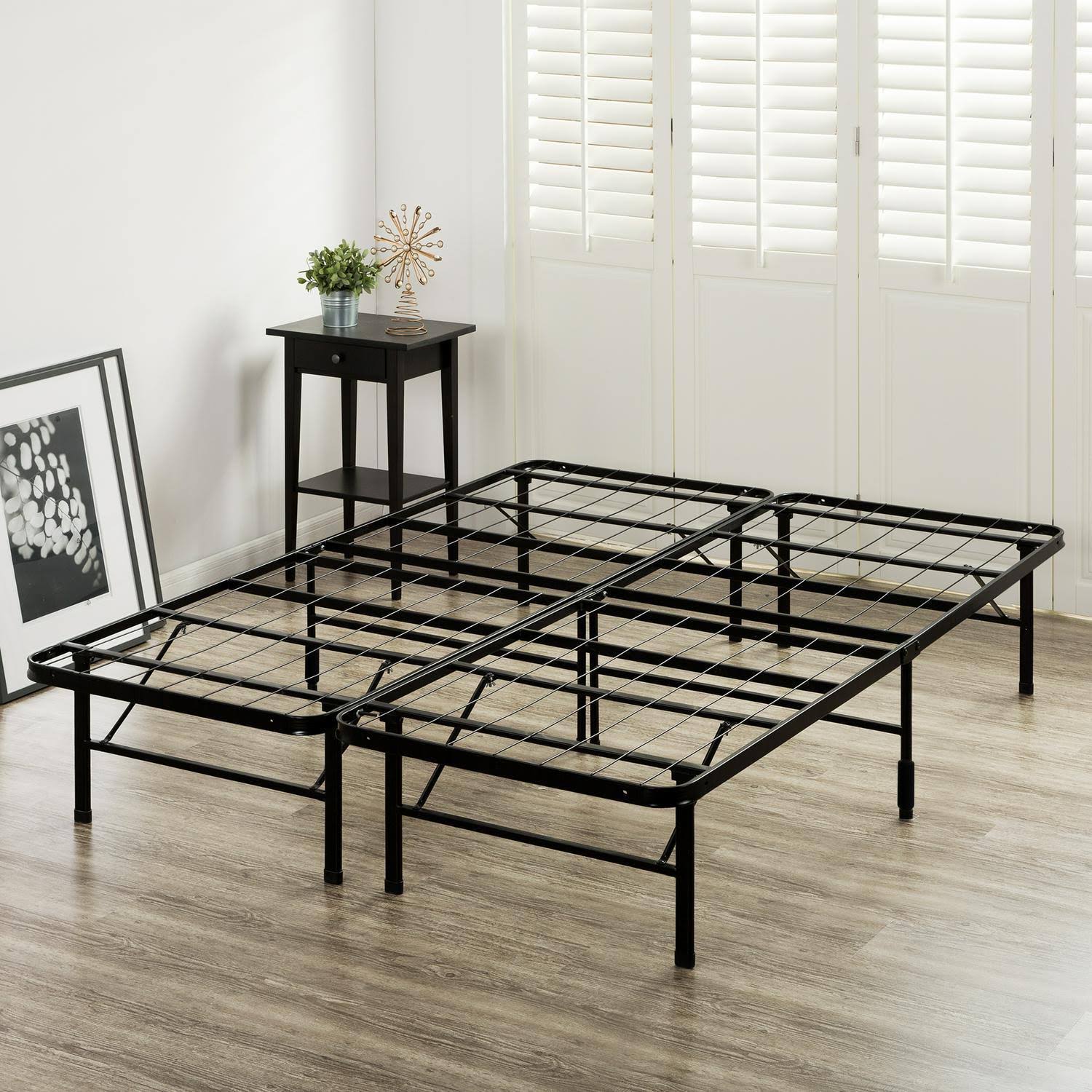 Black Steel Smart Base Bed Frame X27258