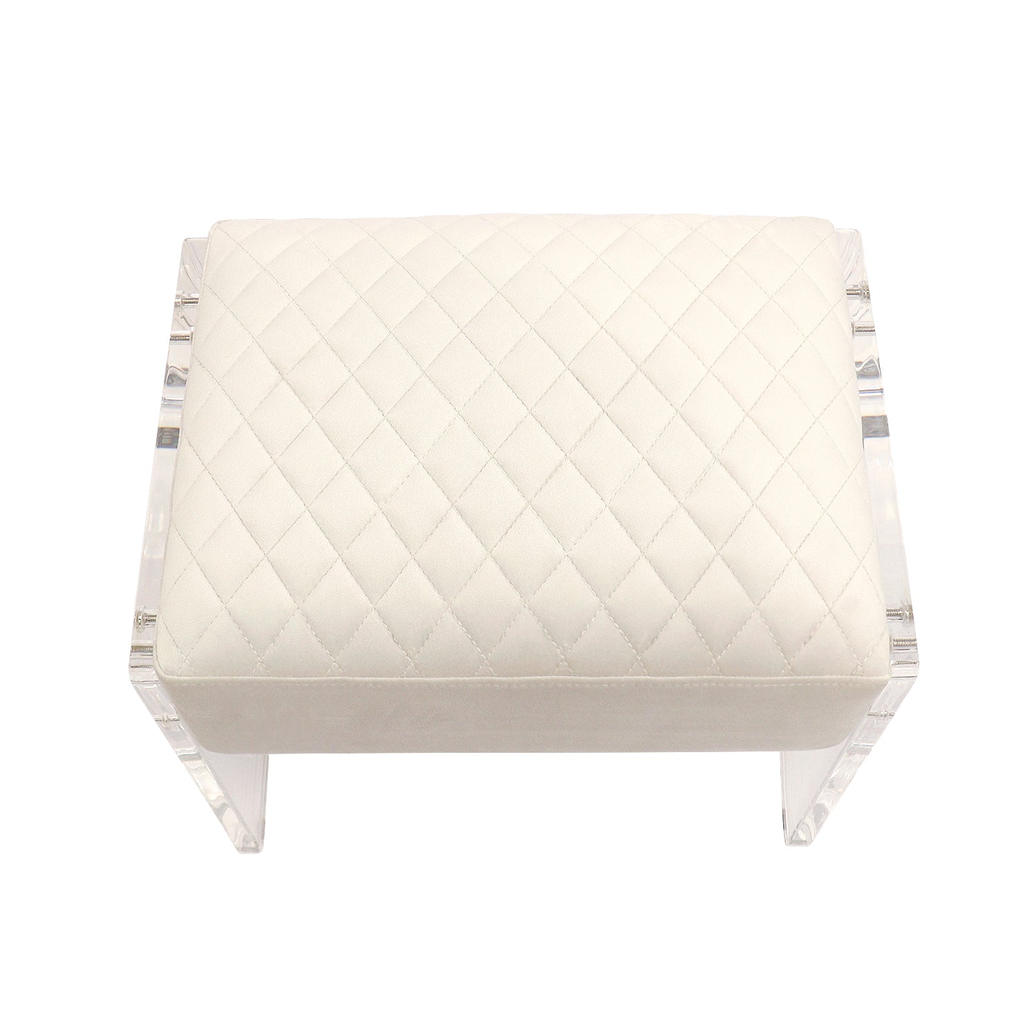 Ivory Velvet Stool J534
