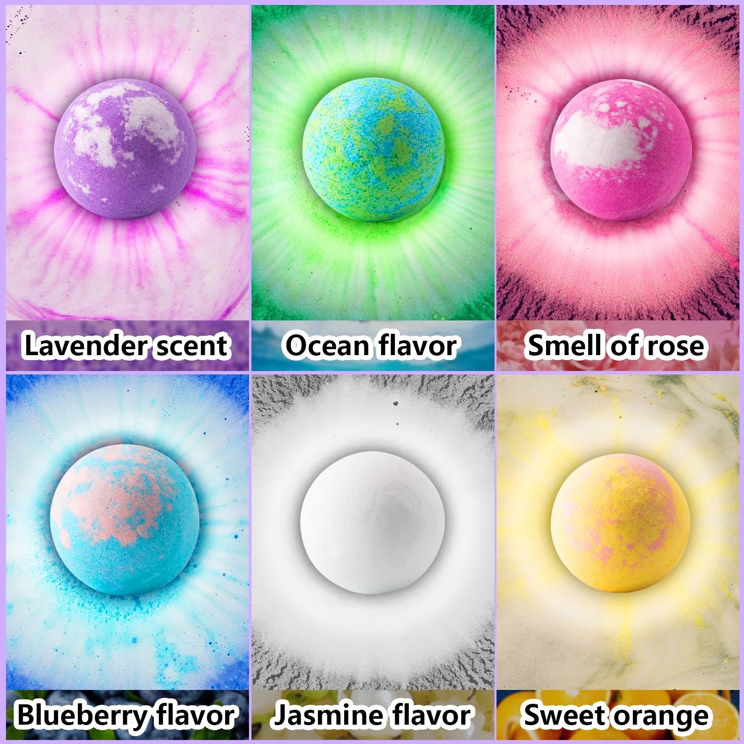 6 Large Organic Bath Bombs with Bracelets Toys for Kids V19387