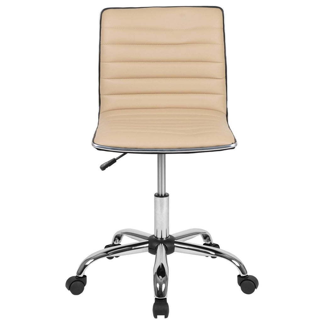 Tan Ribbed Swivel Task Office Chair I2876