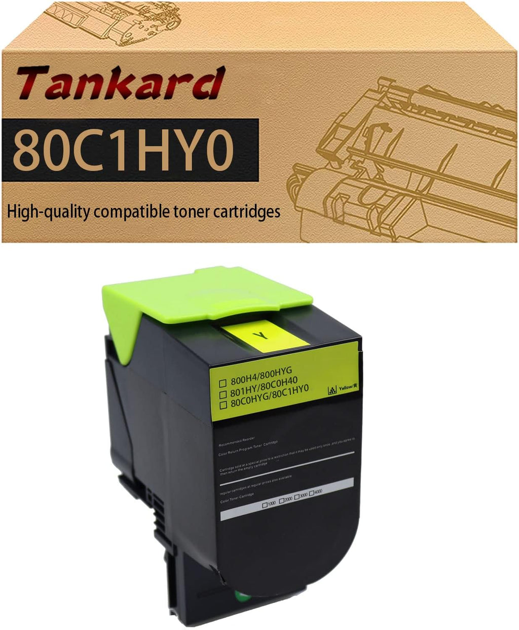 Toner Cartridge Replacement for Lexmark CX410 C410de CX510de (4 Pack) V8468