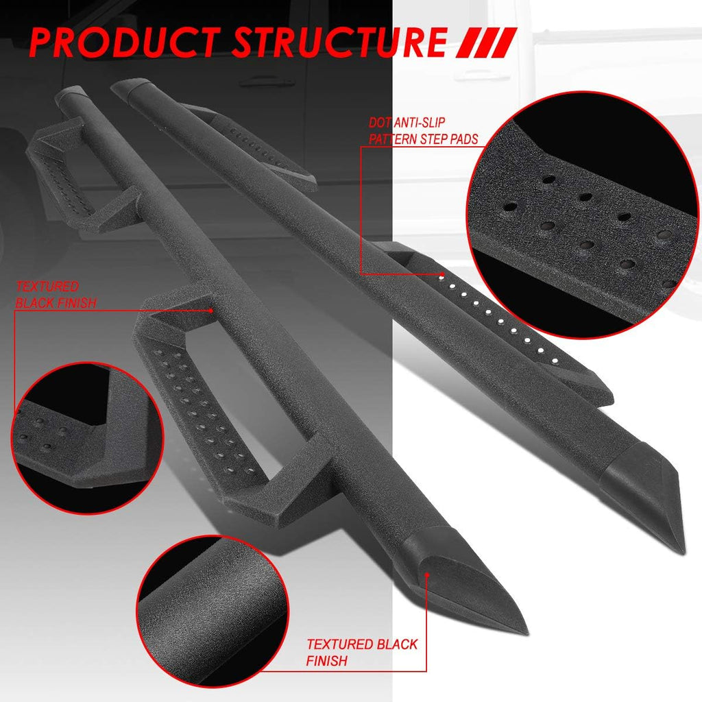 Black Powder Coated Stainless Steel Drop Side Step Bar Running Boards J847216