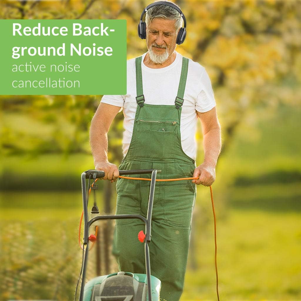 Wireless Noise Cancelling Headphones with Charging Dock Base, Bluetooth 5.0 Headset with Boom Mic M3272