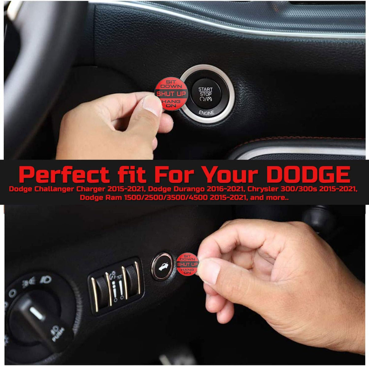 Engine Start Stop Button Overlay Ruby Red Sticker Emblem J29249