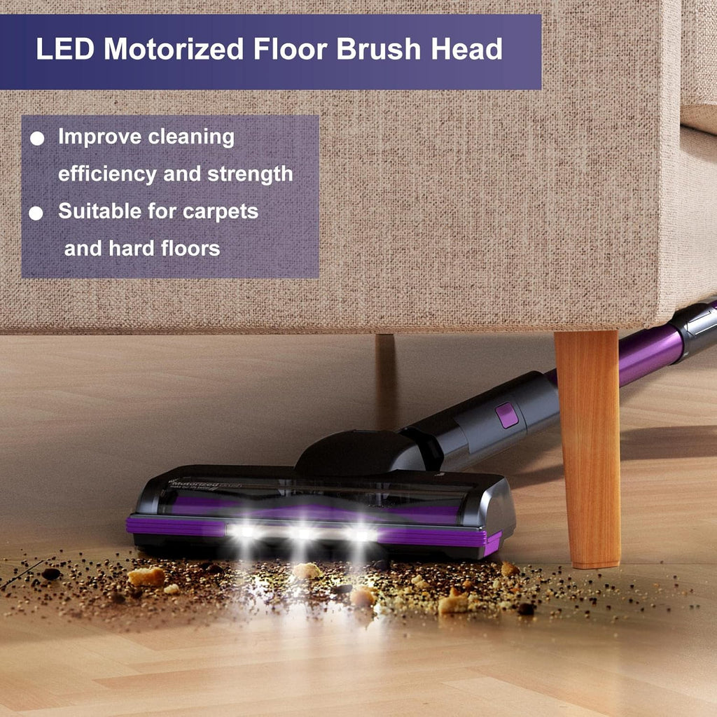 Cordless Stick Vacuum with 25Kpa Suction, 50min Runtime, Detachable Battery O91998