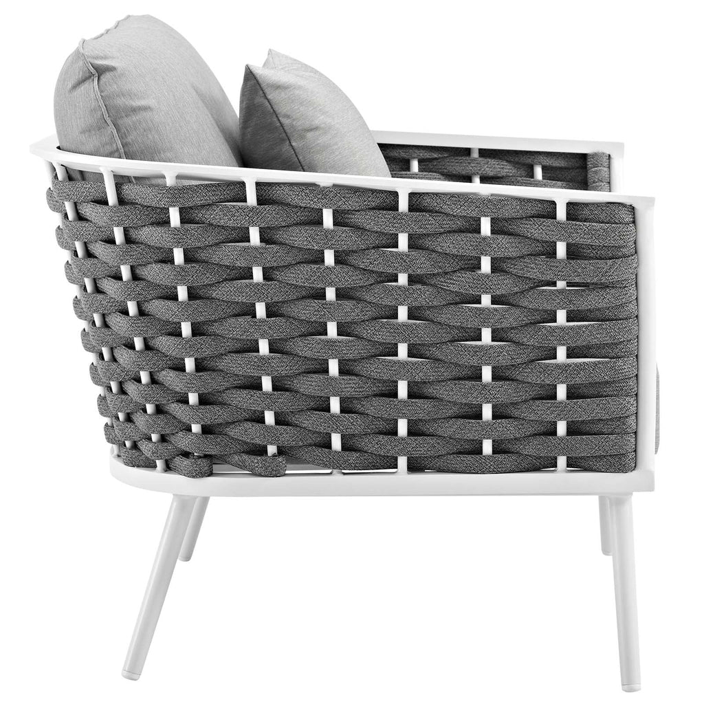 White Gray 3 Piece Outdoor Aluminum Sectional Sofa Set R3082