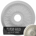 18x22OD x 3 3/4x22ID x 1 1/2x22P Hand-Painted Flash Gold Ceiling Medallion D38326