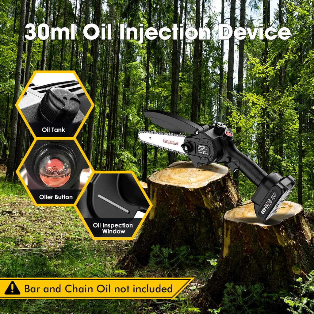 6-inch Cordless Chainsaw with 2x 2.0Ah Batteries E245579