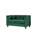 Green Velvet 2-Seater Chesterfield Loveseat N67333