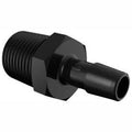1/2 - 14 NPT to 3/8 Barbed Adapter, Glass Filled Black Nylon Y2609