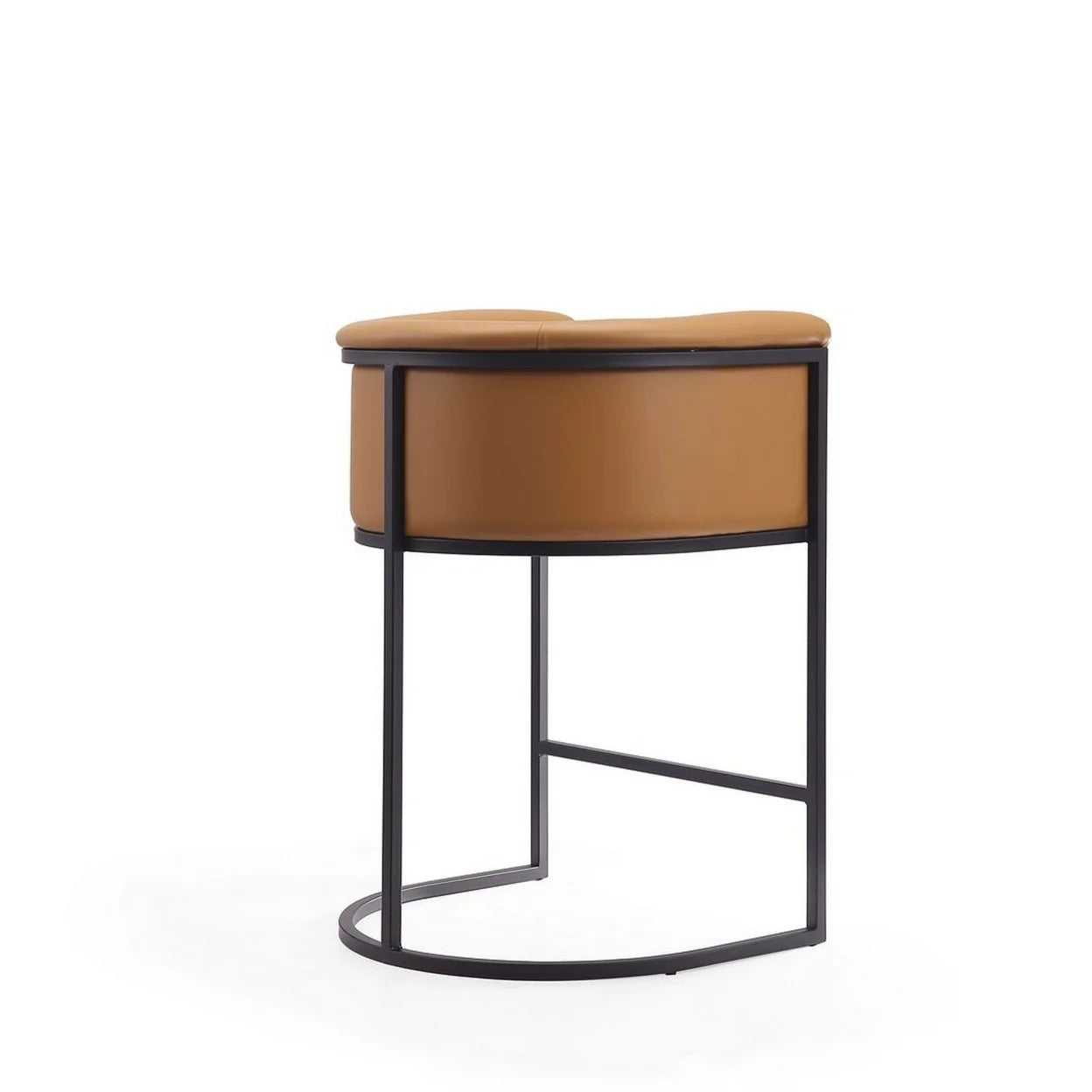Camel and Black Metal Counter Height Bar Stool Set of 2 Y826