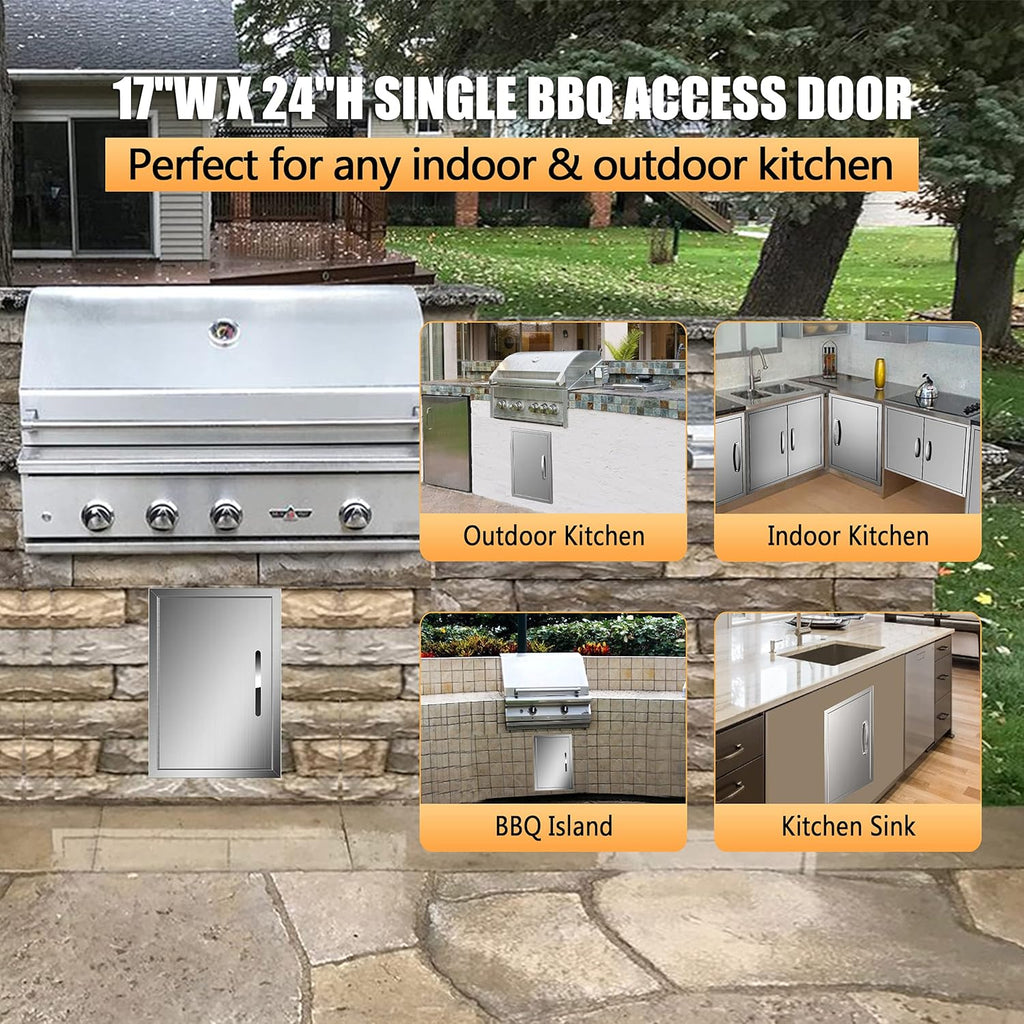 Stainless Steel Outdoor Kitchen Double Access Door K279360