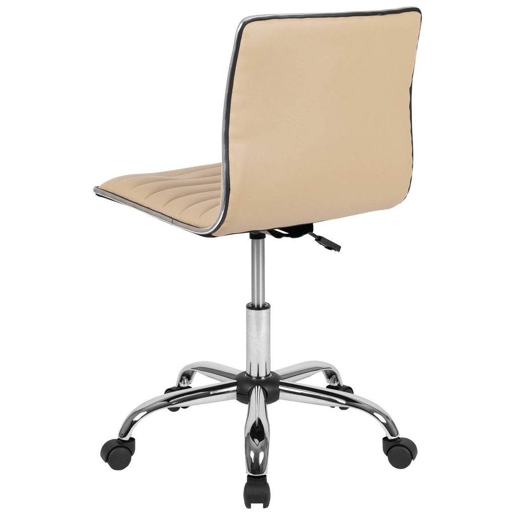 Tan Ribbed Swivel Task Office Chair I2876
