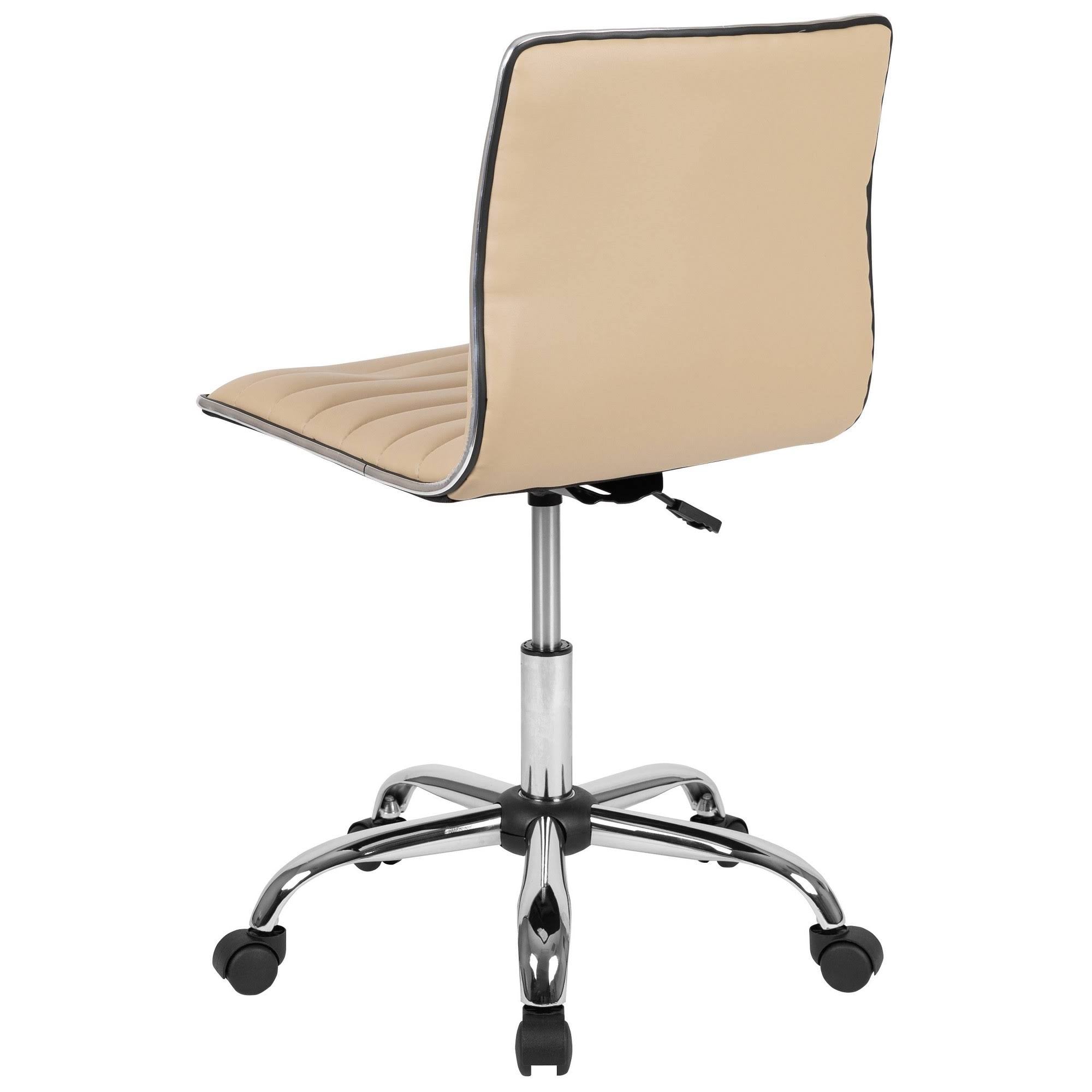 Tan Ribbed Swivel Task Office Chair I2876