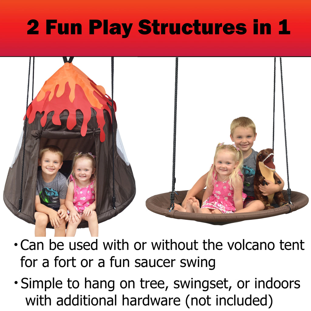 Round Tree Swing with Detachable Play Tent O813172