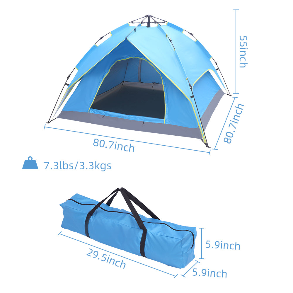 Waterproof Instant Pop Up Double-Deck Tow-Door Camping Tent M787