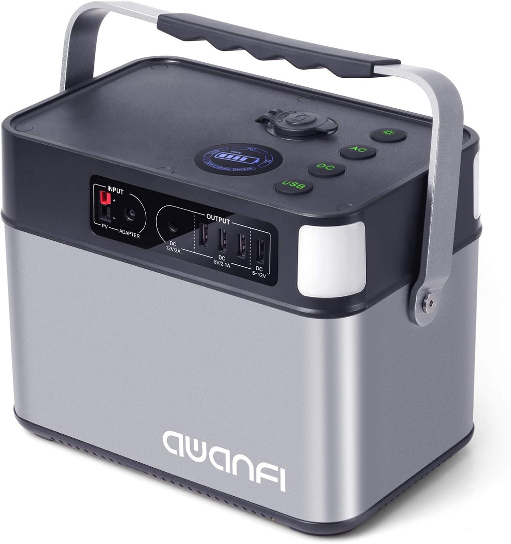 Portable Power Station 500W, 505Wh/140400mAh Pure Sine Wave Solar Generator with 2 AC Outlets, 12V DC, 3 USB, Emergency Light, Lithium Battery J158702