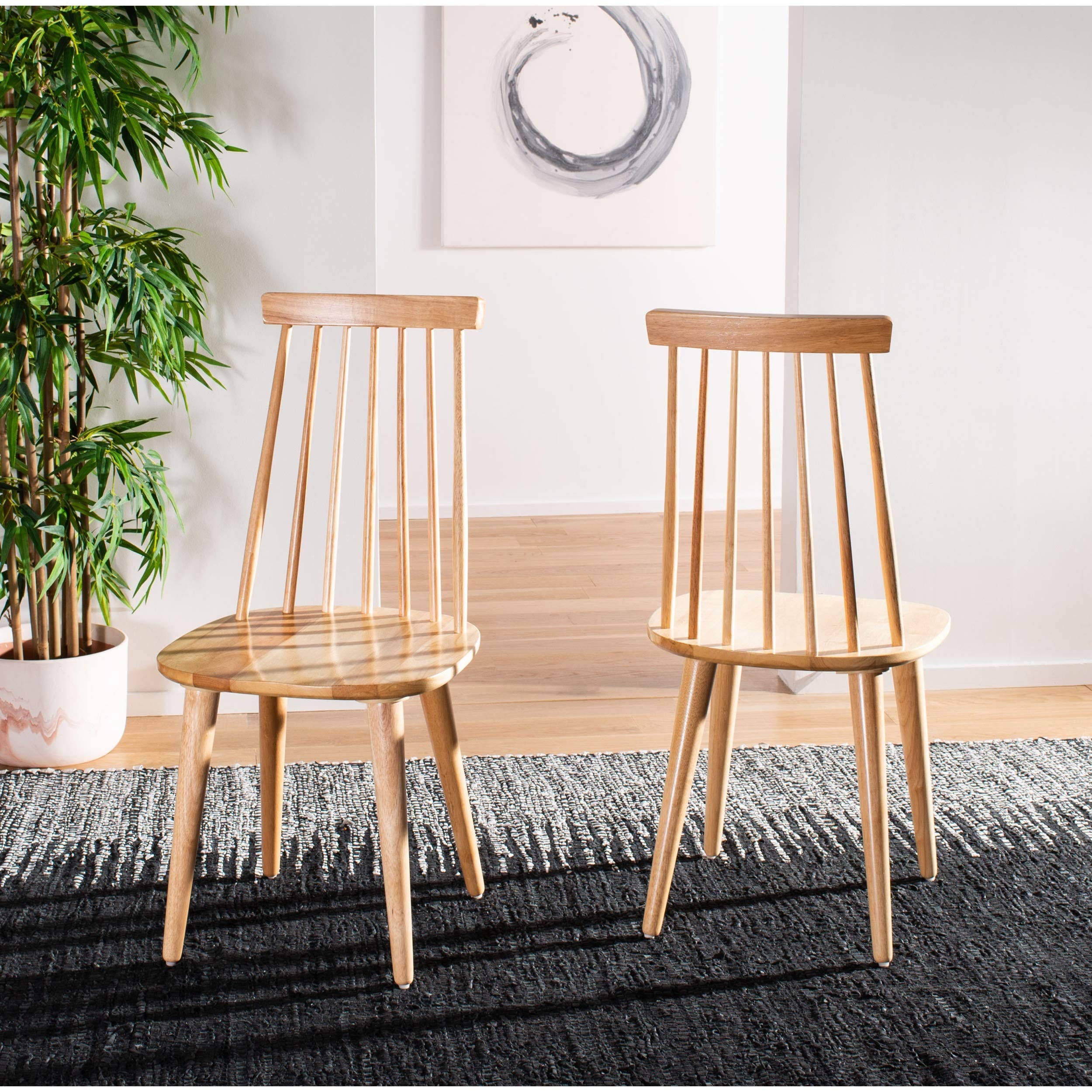 Natural Spindle Side Chair, Set of 2 Q895432