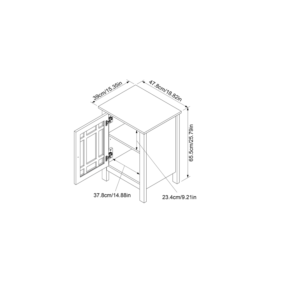 Light Oak Wood End Table with Cabinet Z3789