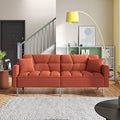 Modern Linen Convertible Futon Sofa Bed 2-in-1 Sleeper Sofa with 2 Pillows Q363