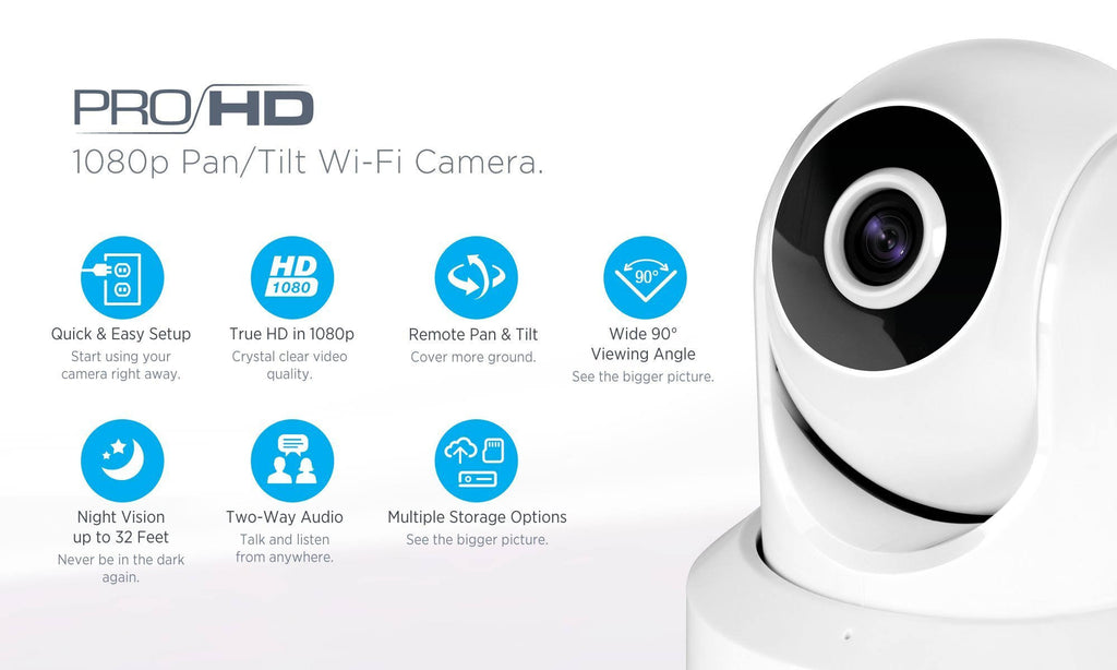 2-Pack 1080p WiFi IP Security Camera Pan/Tilt B93974
