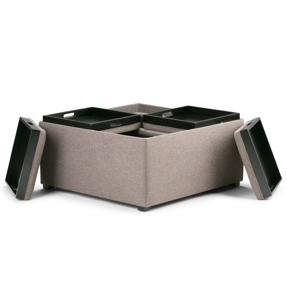 Tanners Brown Square Table Ottoman Z36759