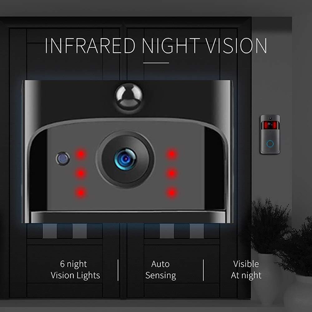 WiFi Video Doorbell Camera HD Wireless Security Camera with Wireless Chime, Rechargeable Batteries, 2-Way Audio, Night Vision, Motion Detect, 166° Wide View V192922