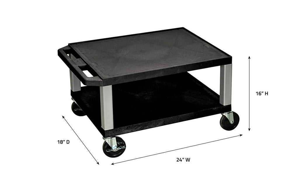 Black 2 Shelf AV Cart P945464