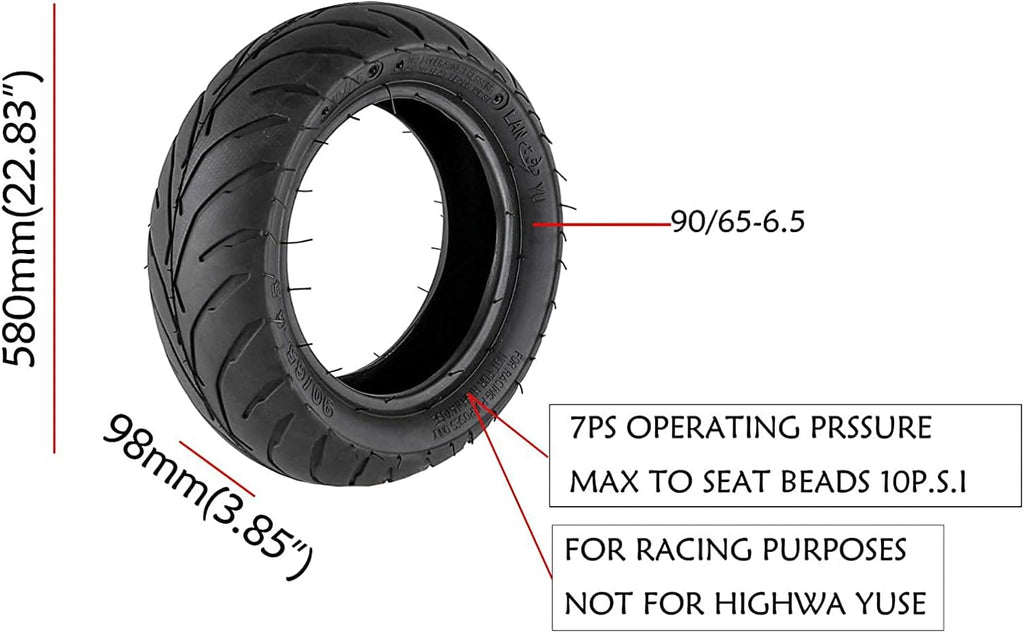 110/50-6.5 90/65-6.5 Front Rear Tire Tube Pack of 2 S490
