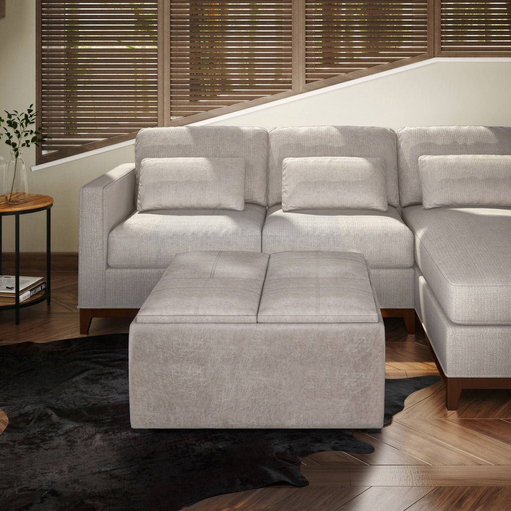 Tanners Brown Square Table Ottoman Z36759