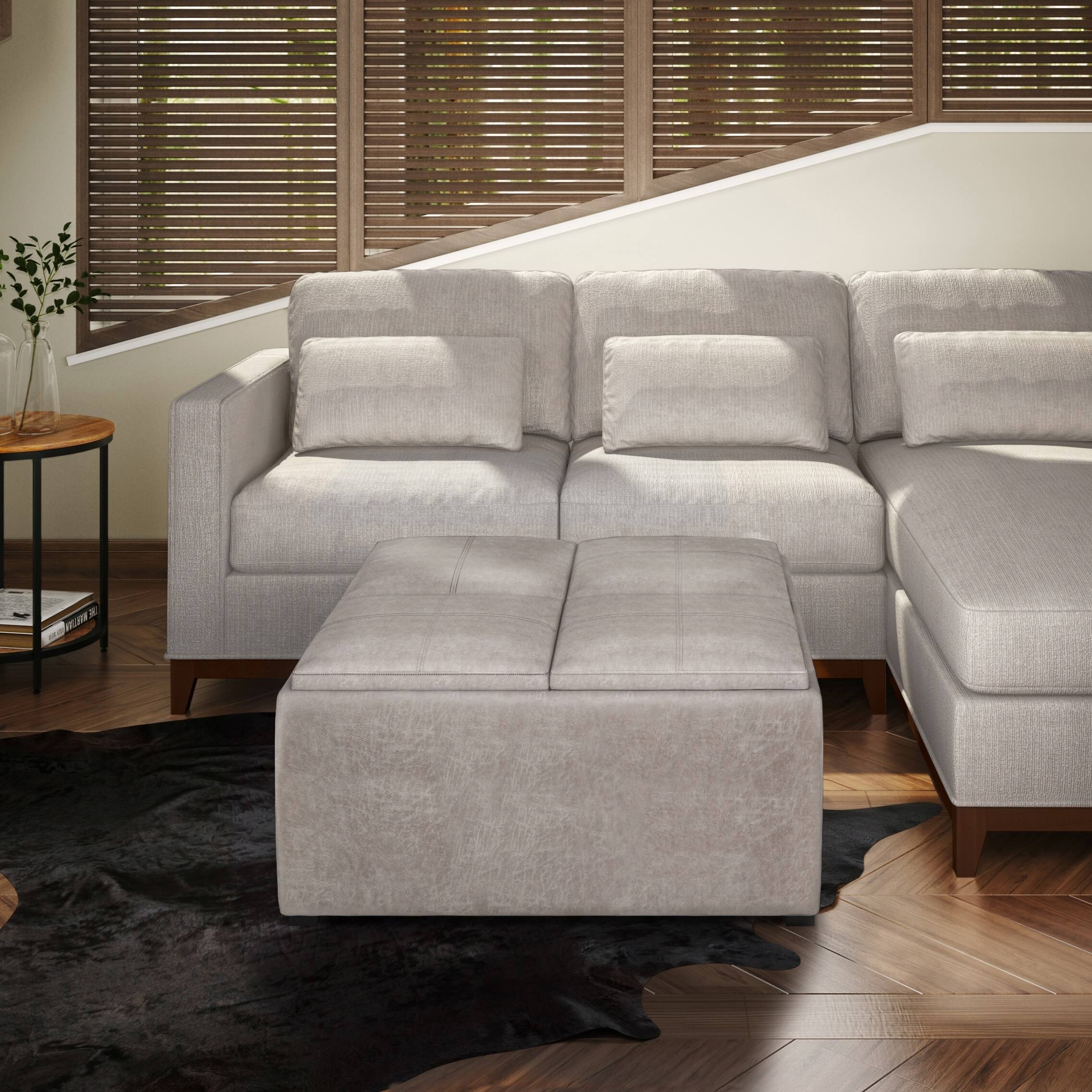 Tanners Brown Square Table Ottoman Z36759