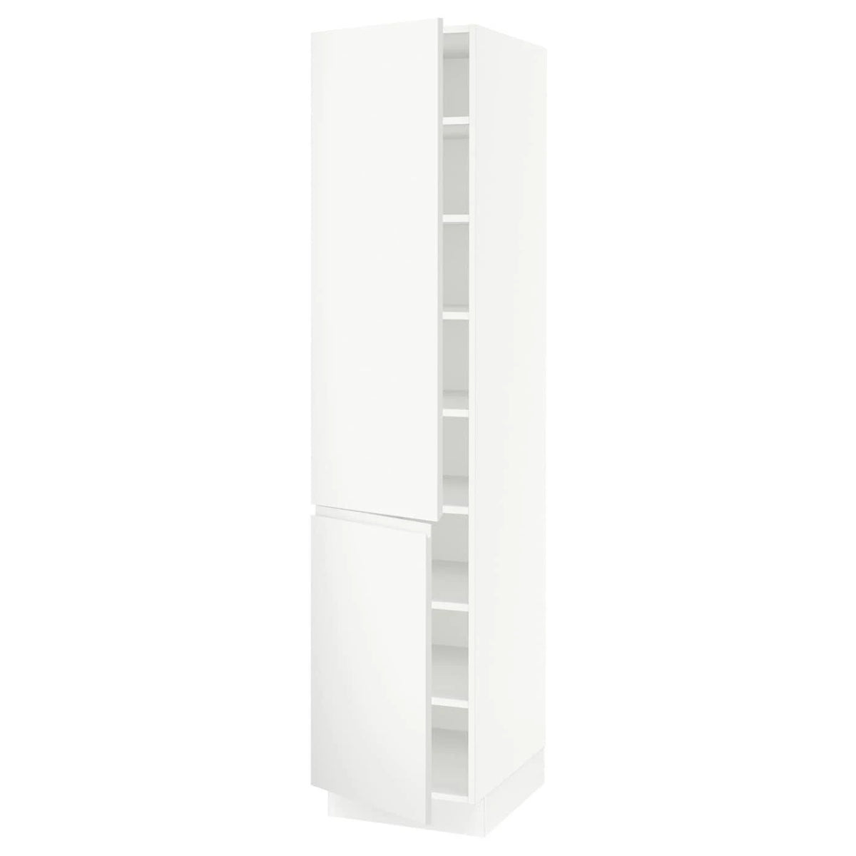 White 18x24x80 High Cabinet with shelves and 2 Doors Y23542